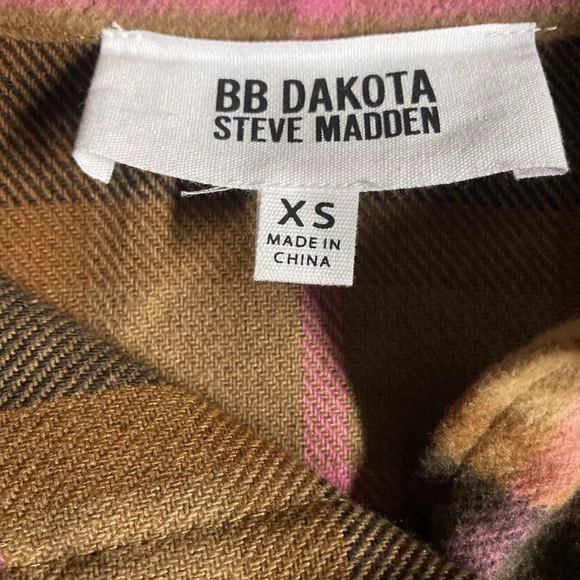 BB Dakota by Steve Madden Women's Size XS Long Sleeve Boxy Shacket Brown - Picture 4 of 5